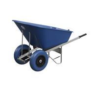 Agri Barrow Wheelbarrow Twin 160 Litre Plastic Tub Puncture Proof Tyre Blue
