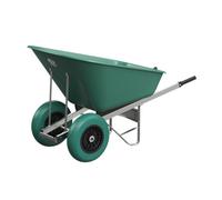 Agri Barrow Wheelbarrow Twin 160 Litre Plastic Tub Puncture Proof Tyre Green