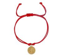 Agriajun Christian Gold Cross Coin Bead Charm Strand Bracelets for Women,Trendy Handmade Adjustable Stackable String Jesus Friendship Bracelet Jewelry Gift., 5inches, Brass, no gemstone