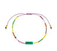 Agriajun Colorful Beaded Gemstone Bracelets for Women,Cute Square Natural Stone Adjustable Purple String Bohemia Multicolor Beads Bracelet Friendship Fashion Jewelry Gift., 5inches, Crystal, no