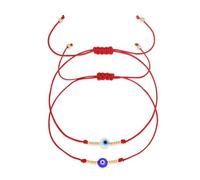 Agriajun Evil Eye Beaded Bracelets Set for Women Men,Stack Braided Gold Beads Adjustable Red String Bracelet Amulet Protection Friendship Holiday Jewelry Gift., 5inches, Brass, no gemstone