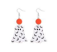 Agriajun Gothic Halloween Ghost Bat Spider Web Resin Acrylic Dangle Earrings for Women, Goth Spooky Orange Wafer Drop Earings Festive Vampire Costume Accessories Jewelry Gift