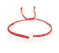 Agriajun Handmade Gold Star Boho Beaded Friendship Strand Bracelets for Women Charm Adjustable Couples String Rope Braided Bohemia Seed Beads Bracelet Fashion Jewelry Gift, 5.5 UK, Wool, no gemstone