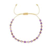 Agriajun Rainbow Gemstone Beaded Bracelets Stack for Women, Handmade Gold Beads Natural Stones Stackable Strand Bracelet Summer Beach Jewelry Gift., 5inches, Brass, no gemstone