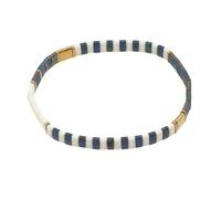 Agriajun Tila Beaded Stretch Strand Bracelets for Women, Cute Boho Stackable Handmade Colorful Mixed Flat Square Beads Elastic Beach Surfer Bracelet Trendy Jewelry Friend Gift, 5.5 UK, Glass, no