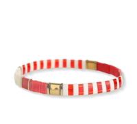 Agriajun Tila Beaded Stretch Strand Bracelets for Women, Cute Boho Stackable Handmade Colorful Mixed Flat Square Beads Elastic Beach Surfer Bracelet Trendy Jewelry Friend Gift, 5.5 UK, Glass, no