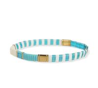 Agriajun Tila Beaded Stretch Strand Bracelets for Women, Cute Boho Stackable Handmade Colorful Mixed Flat Square Beads Elastic Beach Surfer Bracelet Trendy Jewelry Friend Gift, 5.5 UK, Glass, no