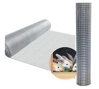 Agricultural Fencing Garden Netting Aviary Wire Hot-Dip Galvanised Welded Wire Mesh Fence Roll, Square Wire Mesh 25mm for Chicken Rabbit Outdoor Garden Vegetables Fruit, 610MM x 15M