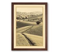 Agricultural Landscape Vintage Framed Wall Art Print A2 (59.4×42cm) Walnut, Wall Decor for Living Room, Bedroom, Office & Home, Ready to Hang, Art Gift