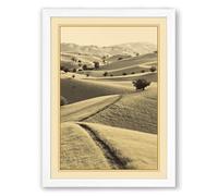 Agricultural Landscape Vintage Framed Wall Art Print A4 (29.7×21cm) White, Wall Decor for Living Room, Bedroom, Office & Home, Ready to Hang, Art Gift