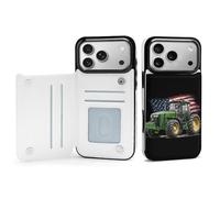Agriculture Farm Tractor with U.S.A. Flag Wallet Phone Case Compatible with iPhone 17 Air Pro Max Flip Cover with Card Holder
