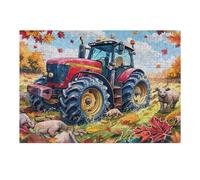 Agriculture Vintage Tracto 300 Piece Jigsaw Puzzle for Adults Teens Rural Life Gaming Break Activity Mental Reset Colourful Design Great Gift for Gamers 300 PCS