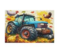 Agriculture Vintage Tractor 1000 Pc DIY Jigsaw Puzzle Rural Life Puzzles for Adults Teens Hard Challenging Team Building Stress Reducing Autumn Rigid Cardboard 1000 PCS