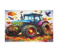 Agriculture Vintage Tractor 1000 Piece Jigsaw Puzzle for Adults Rural Life Lunch Break Activity Quick Escape No Duplicate Pieces for Busy Professionals 1000 PCS