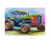 Agriculture Vintage Tractor 300 Piece Jigsaw Puzzle Rural Life For Men Educational Decompression Adults Anxiety Memory Care Mothers Valentines Gift Sturdy Paperboard 300 PCS