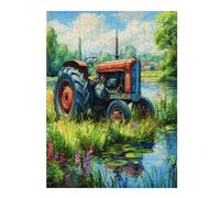 Agriculture Vintage Tractor 500 Pc Classic Jigsaw Puzzle Rural Life Puzzle for Adults Hard Challenging Hobby Home Decor Poster Sturdy Creativity & Gift Giving 500 PCS