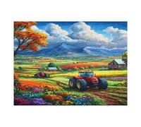 Agriculture Vintage Tractor 500 Pc Classic Jigsaw Puzzle Rural Life Puzzle for Adults Hard Challenging Hobby Home Decor Poster Eco Friendly Material 500 PCS