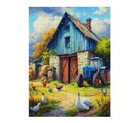 Agriculture Vintage Tractor 500 Piece Jigsaw Puzzle Pack Rural Life Teens Beginners Cognitive Development Puzzle Fans Group Play Anniversary Recycled Cardboard 500 PCS