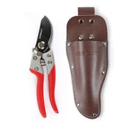 AGRICUT Bypass Garden Secateurs with Leather Holster & Pouch - Heavy-Duty Professional Pruning Shears, Gardening Tools for Plants, Hedges & Flowers, Fathers Day Gift for Dad or Grandad