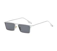 AGRIEVE Small Square Sunglasses Men Women Classic Gold Black Lens Metal Rectangle Vintage Frame Outdoor Eyewear UV400,C03 Silver Black,Other
