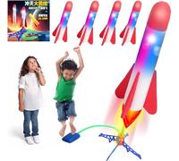 Agrifilm The Original Rocket Launcher, 4 Foam Rockets,Can emit light and Toy Air Rocket Launcher - Gift for Boys and Girls - Great for Year Round Play baby,gift.