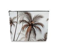 AgriFusion Tech Palm Tree Makeup Bag for Women, Beach Cosmetic Organizer - Tropical Travel Toiletry Pouch, Summer Vacation Essential, Gift for Her Birthday