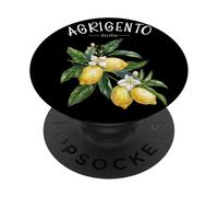 Agrigento Sicily Lemon Art Italian Fruit Sicilia Vintage PopSockets Adhesive PopGrip