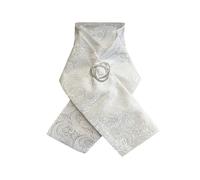 Equetech Ready-Tied Riding Equestrian Dressage Stock - Paisley (Stock pin not Included) - White