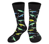 AGRIMONY Funny Fishing Socks for Men Teenage Boys - Fathers Day Novelty Gifts for Dad Husband Brother Crazy Socks-Valentines Birthday Fun Gifts Ideas Christmas Stocking Fillers