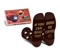AGRIMONY Funny Socks for Men Dad Teenage Boys-If You Read Bring Me Coffee Lovers Novelty Fun Odd Food Socks- Funky Crazy Silly Barista Valentines Fathers Day Christmas Gifts Ideas Stocking Fillers
