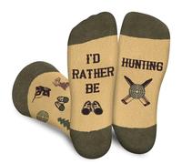 AGRIMONY Funny Socks for Men Teens-I’d Rather Be Hunting Crew Socks - Fathers Day Novelty Gifts for Dad Husband Brother Crazy Sock-Valentines Birthday Fun Gifts Ideas Christmas Stocking Fillers