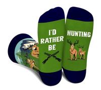 AGRIMONY Funny Socks for Men Teens-I’d Rather Be Hunting Crew Socks - Fathers Day Novelty Gifts for Dad Husband Brother Crazy Sock-Valentines Birthday Fun Gifts Ideas Christmas Stocking Fillers
