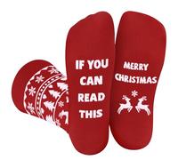 AGRIMONY Funny Socks for Men Women Teenage Boys - IF YOU CAN READ THIS MERRY CHRISTMAS Novelty Fun Funky Happy Odd Socks - Xmas Secret Santa Gifts Ideas Christmas Eve Box Stocking Fillers for Adults