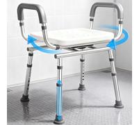 Agrish 360° Swivel Shower Chair with Arms, 350 lb/159 kg Capacity