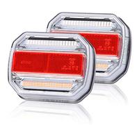 AGRISHOP 10-30V LED Rear Trailer Lights,Flowing Sequential Indicator,Led Trailer Tail Lights,Led Lights For Trailer,2Pcs Led Tail Lights for RV Caravan Van Lorry Waterproof E-mark