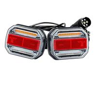 AGRISHOP 10-30V Magnetic Trailer Lights LED, led Trailer Tail Light Rear Lights Magnetic 7Pin Plug 7.5m Cable Dynamic Flowing Sequential Indicator Waterproof for Caravan Tractor Truck Van Lorry E-mark