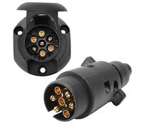 AGRISHOP 12V 7 Pin Trailer Plug and Trailer Socket, 7Pin Trailer Plug Socket Male Female Wiring Connector Adapter For RV Caravan Tractor Truck Van Car Auto Towing