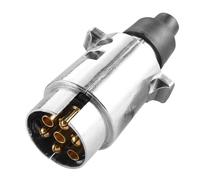 AGRISHOP 12V Metal 7 Pin Trailer Plug Male, Waterproof Aluminium 7 Pin Towing Plug Trailer Wiring Connector Plug For Semitrailers Caravan RV Aluminium