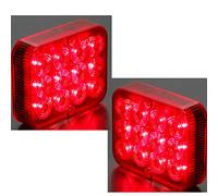 AGRISHOP 2pcs 12/24V LED Rear Trailer Fog Lights - Red, 12LED Fog Lamps, 2.4W, Waterproof for RV, Caravan, Tractor, Truck, Lorry - E-mark