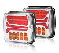 AGRISHOP 2Pcs LED Trailer Lights - Neon Tail Lights with Dynamic Turn Signal, Submersible 12/24V ECE Approved