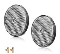 AGRISHOP 2x Red Round Reflectors,Ø71mm, Screw onReflectors for Gate Post Fence,Cat’s Eye,Caravan Reflectors,Reflectors for Vehicles Trailer (Screw On/White/Round/2Pcs)