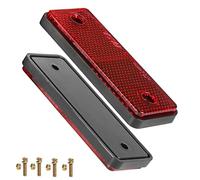 AGRISHOP 2x Red Trailer Rectangular Reflectors,95x37x9.6mm,E Approved, Reflective Red Rear Reflector Screw On for Trailer,Gate Posts,Fence,Cat’s Eye,Reflectors for RV Truck Camion Bike Lorry