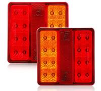 AGRISHOP 2x Trailer Tail lights 12V LED Waterproof 5Functions ECE Approval Trailer Rear Lights Number Plate Light