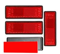 AGRISHOP 4x Red Trailer Rectangular Reflectors,97.7x32x9mm,Reflective Red Rear Reflector Self Adhesive for Trailer, Gate Posts,Fence,Cat’s Eye,Reflectors for RV Bike Lorry (Rectangular/Adhesive/Red)