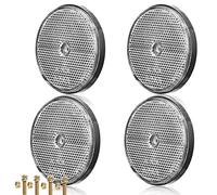 AGRISHOP 4x White Round Reflectors,Ø71mm,Screw on Reflectors for Gate Post Reflectors Fence,Cat’s Eye, Caravan Reflectors,Car Reflector for Post,Reflectors for Vehicles Trailer (Round/Screw On/White)