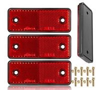 AGRISHOP 4xReflectors for Vehicles,E Approved, Screw on Reflectors for Gate Post Reversing, Car Reflectors for Posts Fence,Cat’s Eye,Caravan Reflectors,95x37x9.6mm(Rectangular/Screw On/Red)