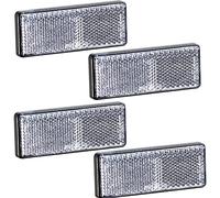 AGRISHOP 4xTrailer Rectangular Reflectors White,Self Adhesive Reflectors Stick-on White Reflectors for Gate Posts Front Rectangular Caravan Reflectors E4 Approval for Vehicles Bike Lorry (White-4PCS)