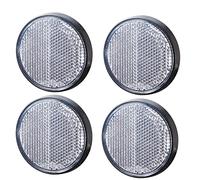 AGRISHOP 4xTrailer Round Reflectors White Φ60mm,Self Adhesive Reflectors Stick-on White Reflectors for Gate Posts Front Rectangular Caravan Reflectors E4 Approval for Vehicles Bike Lorry (White-4PCS)