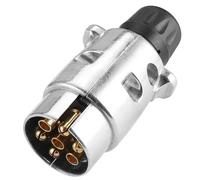 AGRISHOP 7 Pin Metal Trailer Plug, 12V, Waterproof, Brass, 7pin Towing Plug For Caravan Bike Carrier