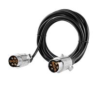 AGRISHOP 7pin Trailer Board Extension Lead 6m Working Length with 2x7pin Metal Alloy Trailer Plugs Trailer Connector,12v Trailer Lighting Extension Straight Cable for Towing Caravan Vehicle